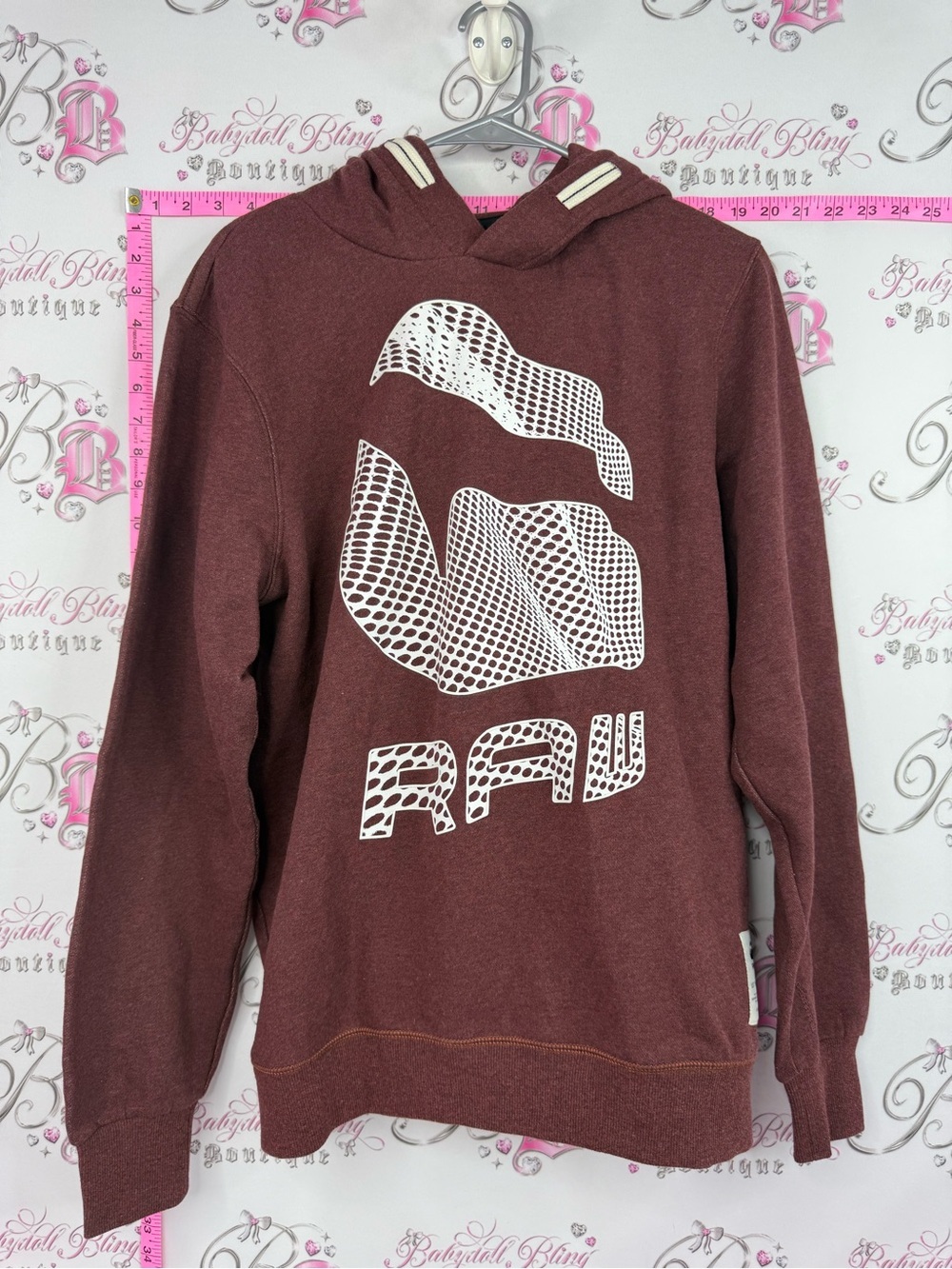 G-Star raw sweater hoodie new with tags Maroon Sweatshirt with White Logo Patch